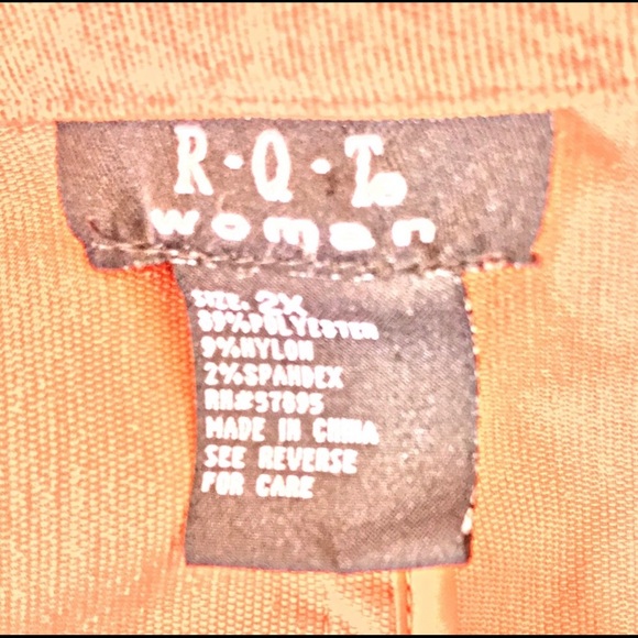 R•Q•T Paisley Orange Cropped LG Button Blazer 2X - Picture 5 of 5